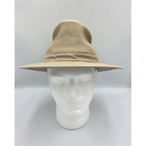 Henschel Hat Co Mens Large Khaki Vented Mesh‎ Safari Breezer Wide Brim USA